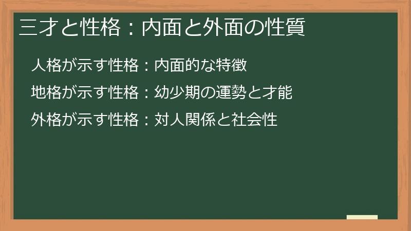 三才と性格:内面と外面の性質