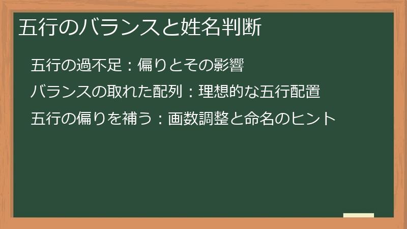 五行のバランスと姓名判断