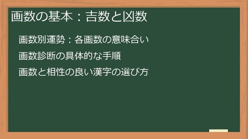 画数の基本：吉数と凶数