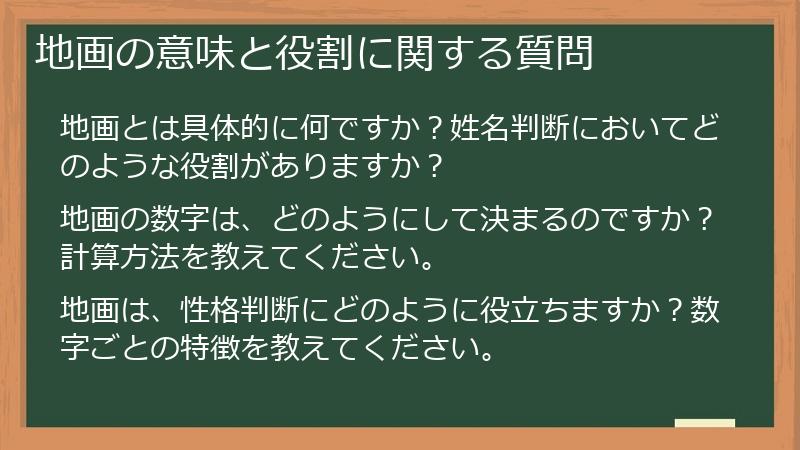 地画の意味と役割に関する質問