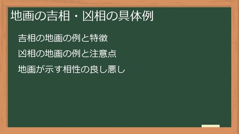 地画の吉相・凶相の具体例
