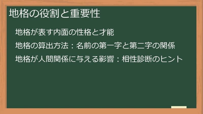 地格の役割と重要性