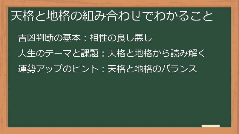 天格と地格の組み合わせでわかること