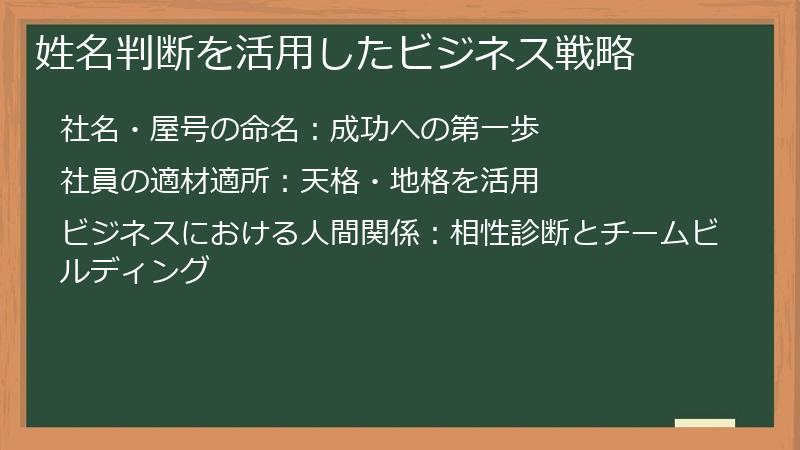 姓名判断を活用したビジネス戦略