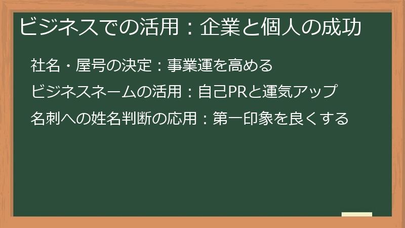 ビジネスでの活用：企業と個人の成功