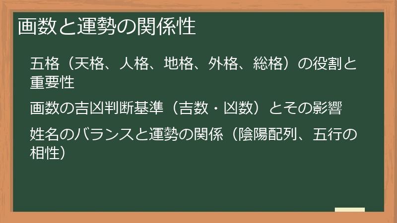 画数と運勢の関係性