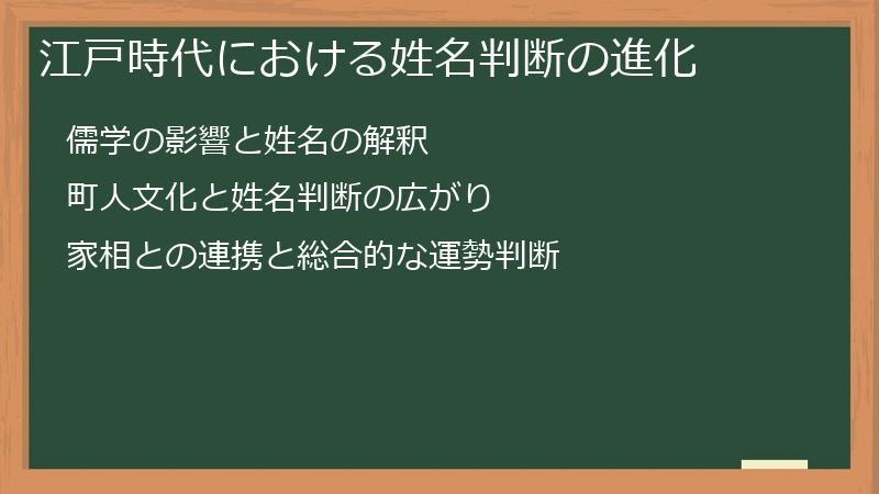 江戸時代における姓名判断の進化