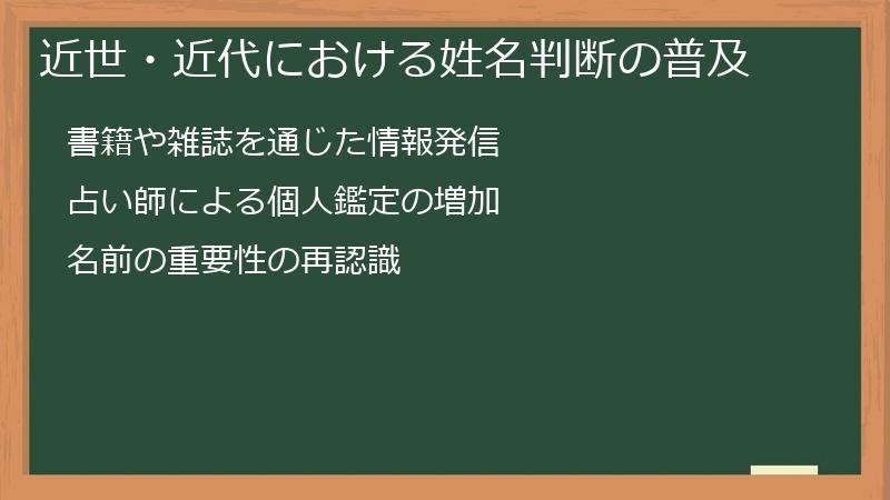 近世・近代における姓名判断の普及