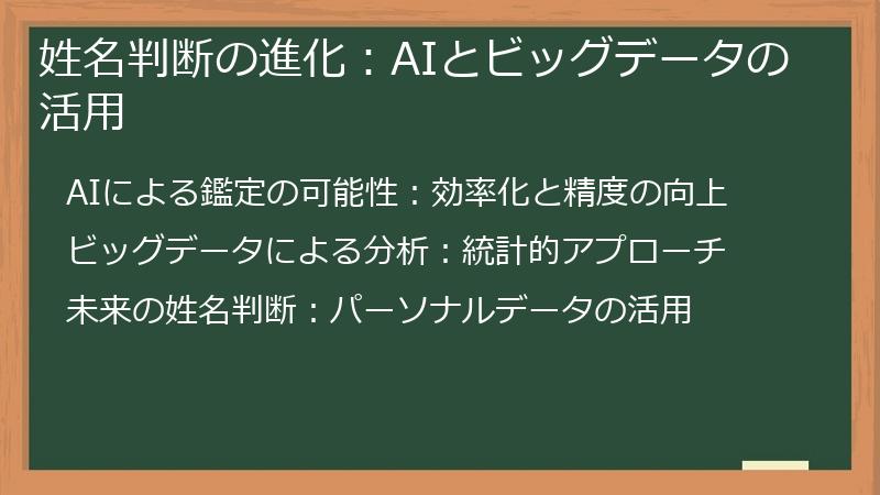 姓名判断の進化：AIとビッグデータの活用