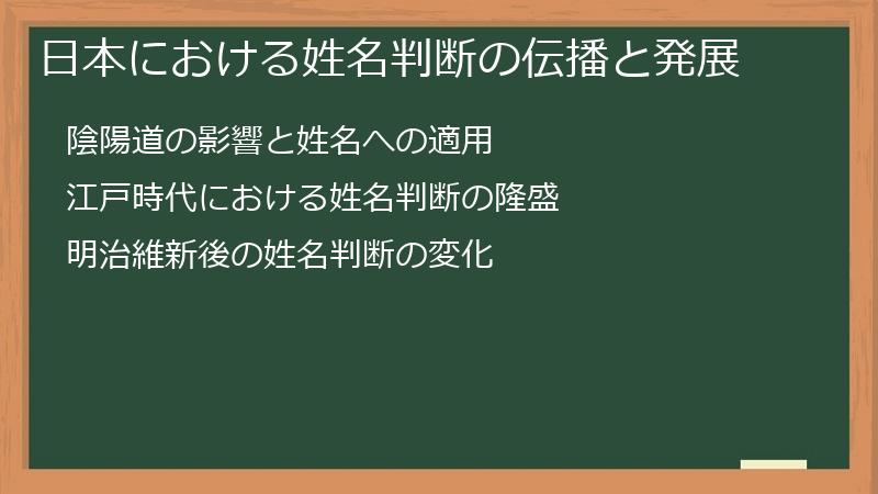 日本における姓名判断の伝播と発展