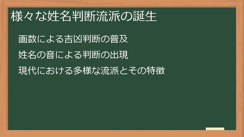 様々な姓名判断流派の誕生