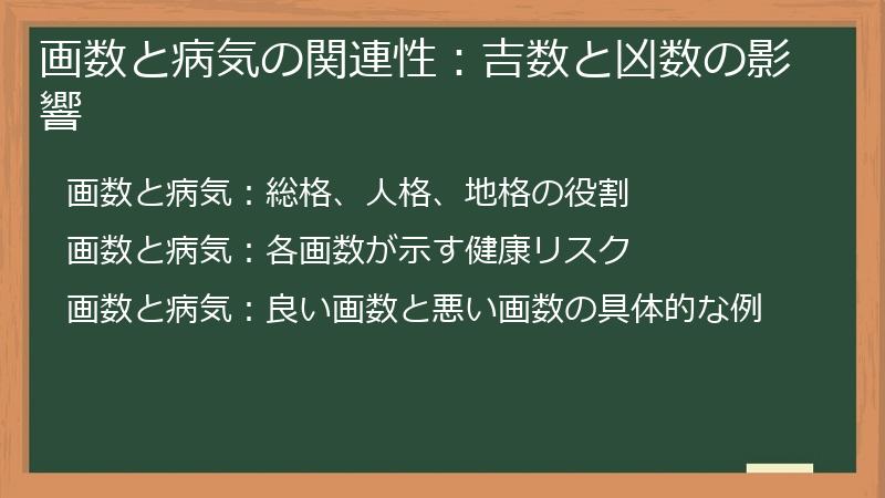 画数と病気の関連性：吉数と凶数の影響