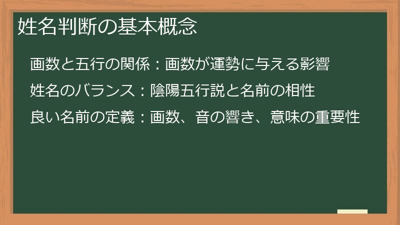 姓名判断の基本概念