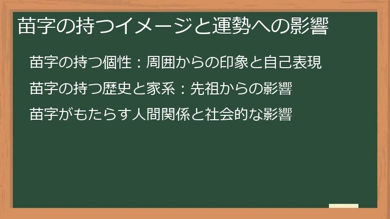 苗字の持つイメージと運勢への影響