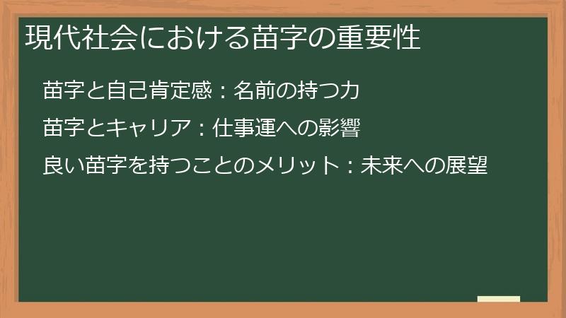 現代社会における苗字の重要性