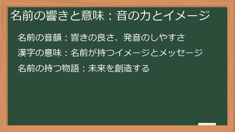 名前の響きと意味：音の力とイメージ