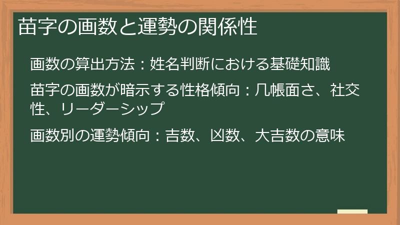苗字の画数と運勢の関係性