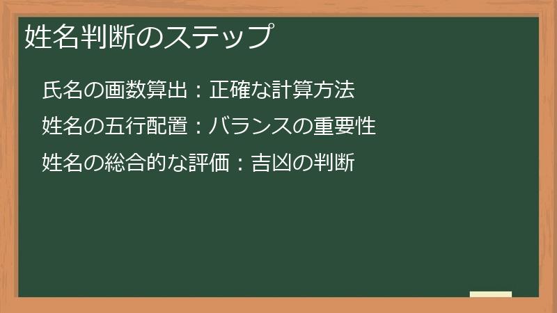 姓名判断のステップ