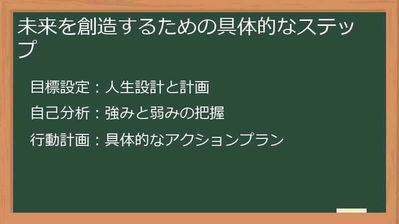 未来を創造するための具体的なステップ