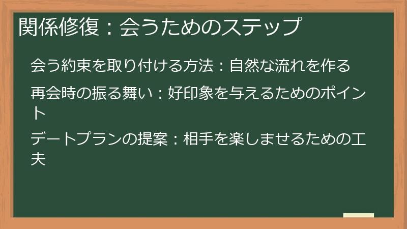 関係修復：会うためのステップ