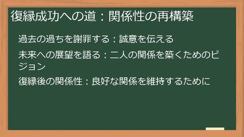 復縁成功への道：関係性の再構築