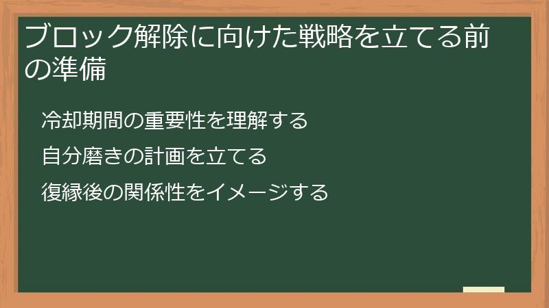 ブロック解除に向けた戦略を立てる前の準備
