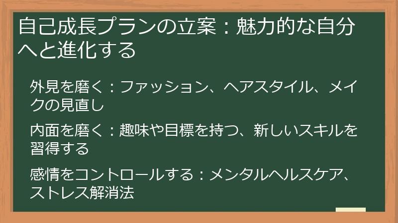 自己成長プランの立案：魅力的な自分へと進化する