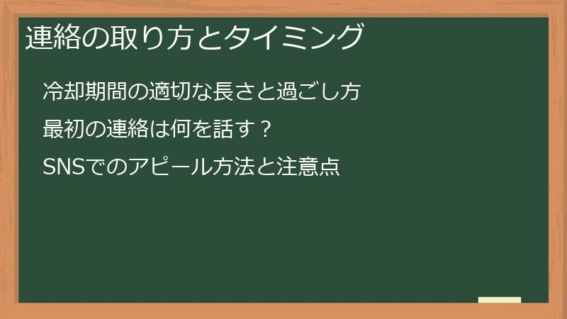 連絡の取り方とタイミング