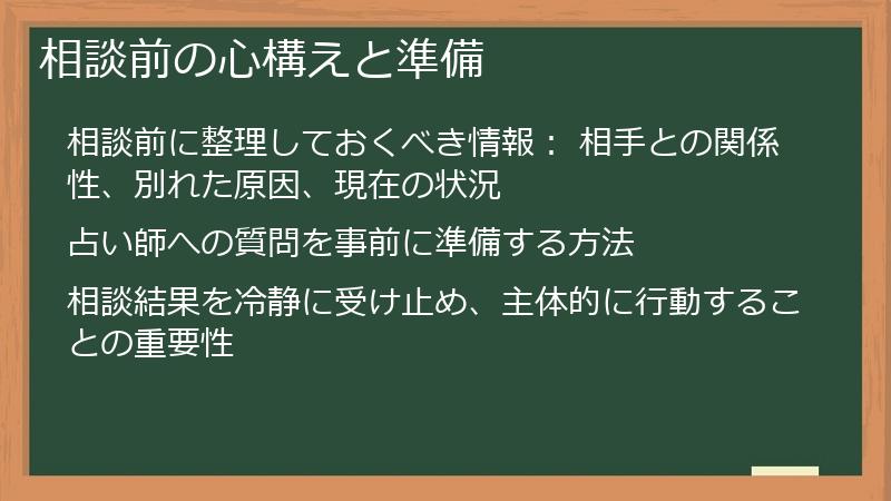 相談前の心構えと準備