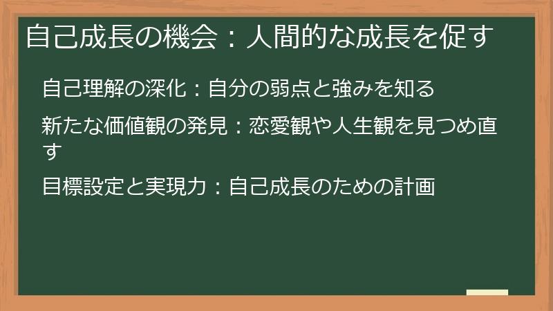 自己成長の機会：人間的な成長を促す