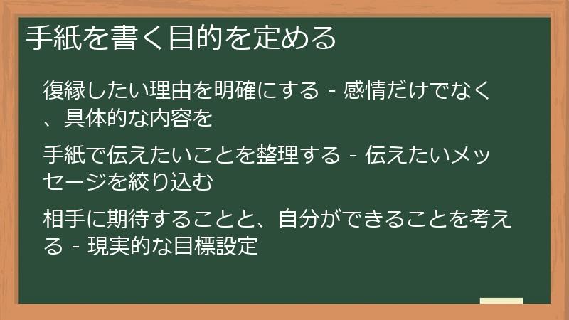 手紙を書く目的を定める