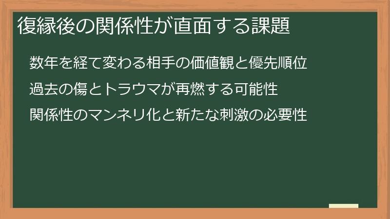 復縁後の関係性が直面する課題