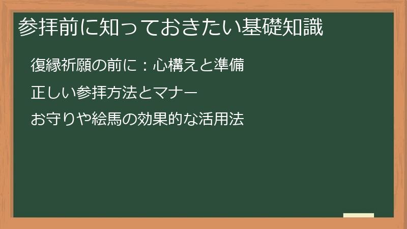 参拝前に知っておきたい基礎知識