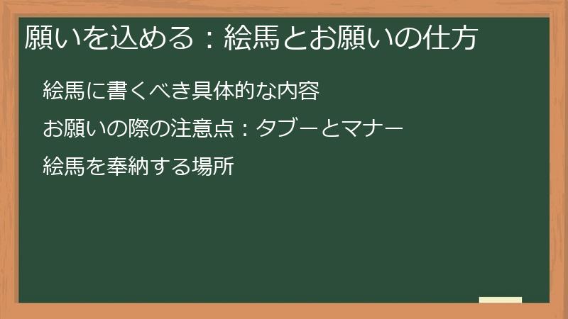 願いを込める：絵馬とお願いの仕方