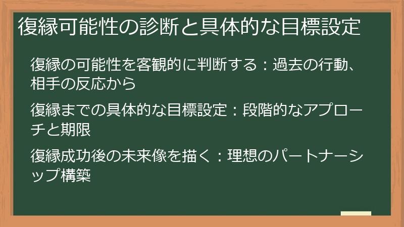 復縁可能性の診断と具体的な目標設定