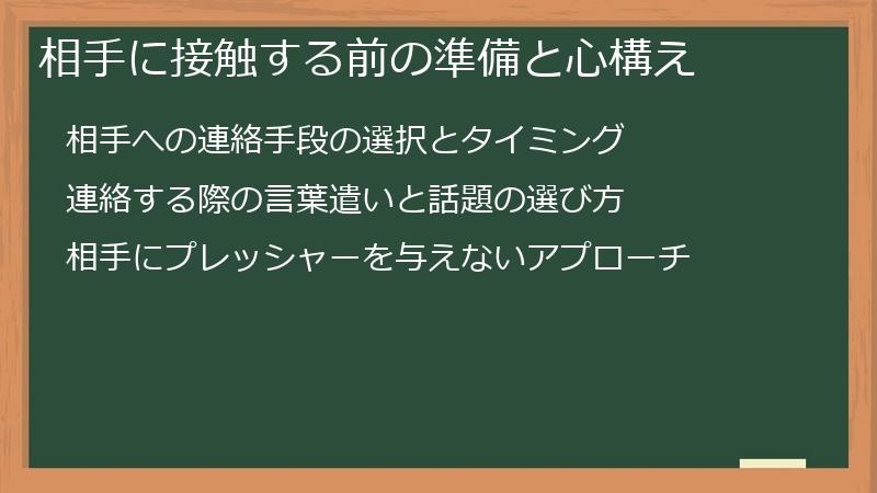 相手に接触する前の準備と心構え