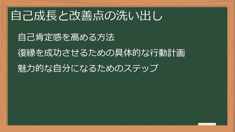 自己成長と改善点の洗い出し