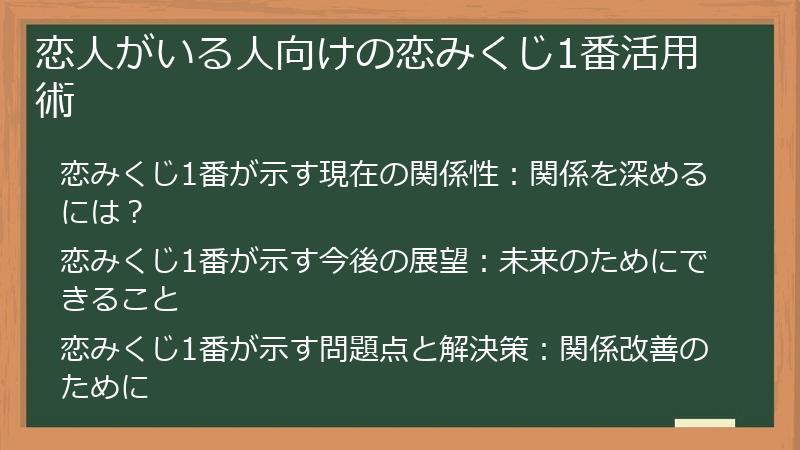 恋人がいる人向けの恋みくじ1番活用術