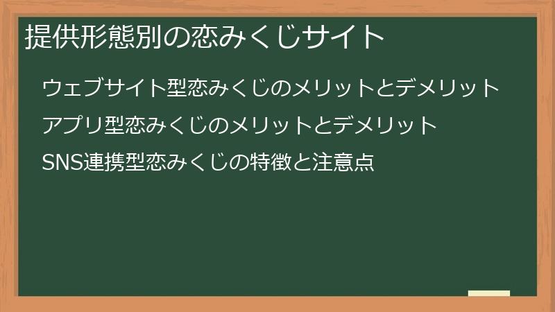 提供形態別の恋みくじサイト