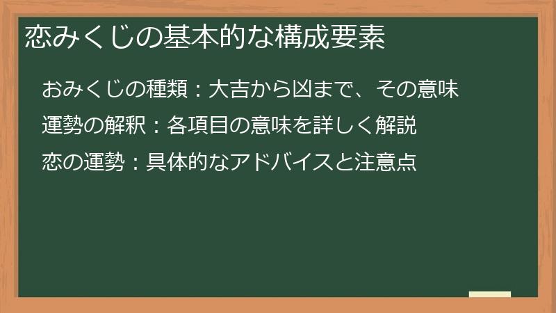 恋みくじの基本的な構成要素