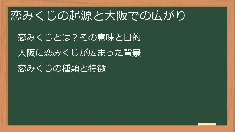 恋みくじの起源と大阪での広がり