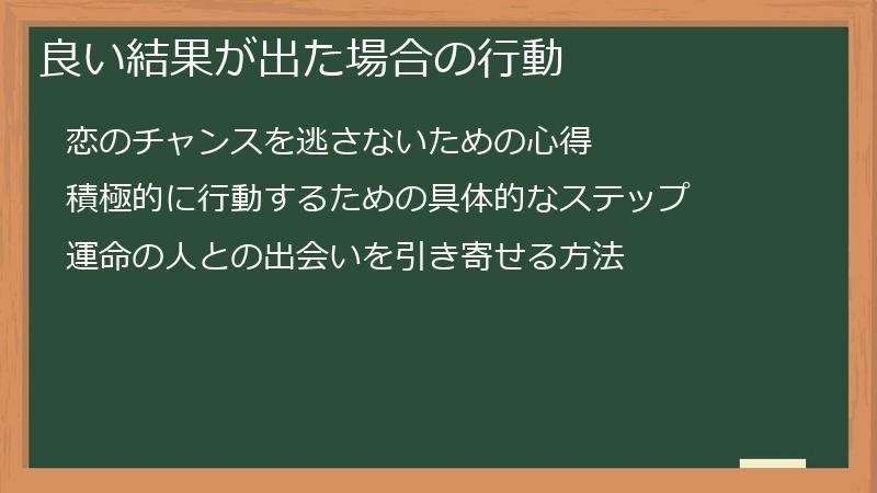 良い結果が出た場合の行動