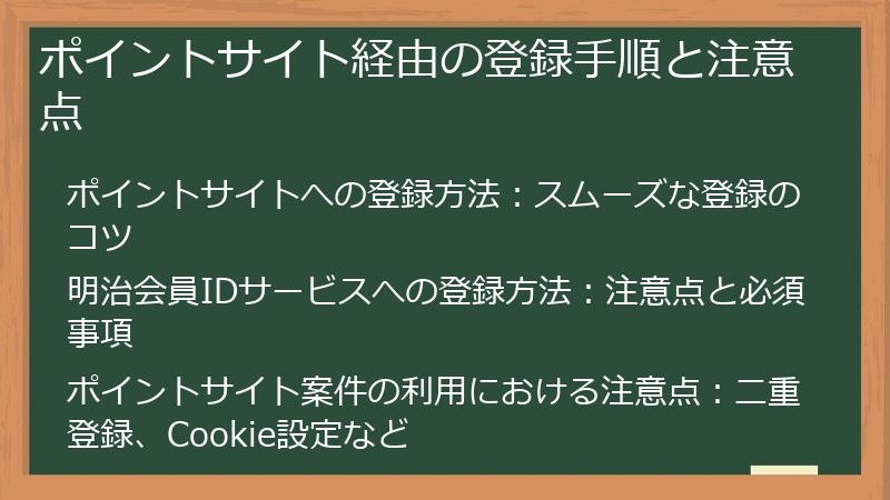 ポイントサイト経由の登録手順と注意点