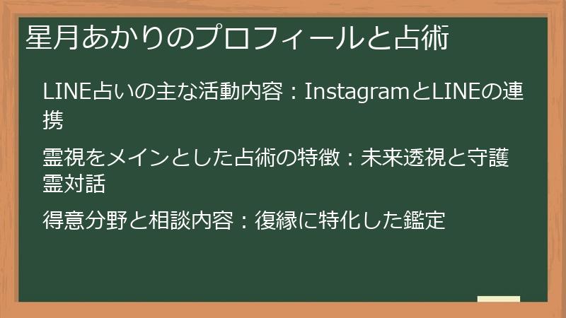 星月あかりのプロフィールと占術