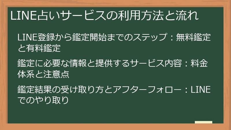 LINE占いサービスの利用方法と流れ