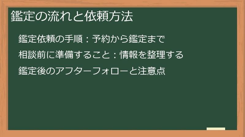 鑑定の流れと依頼方法