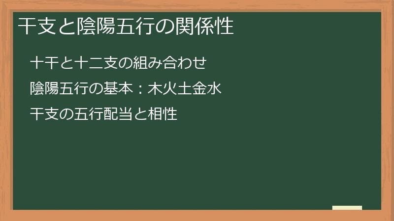干支と陰陽五行の関係性