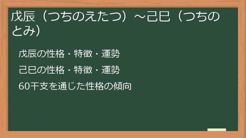戊辰（つちのえたつ）～己巳（つちのとみ）