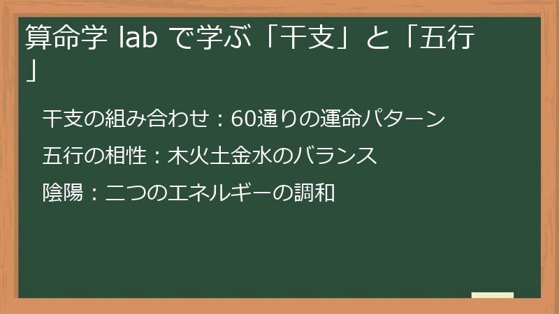 算命学 lab で学ぶ「干支」と「五行」