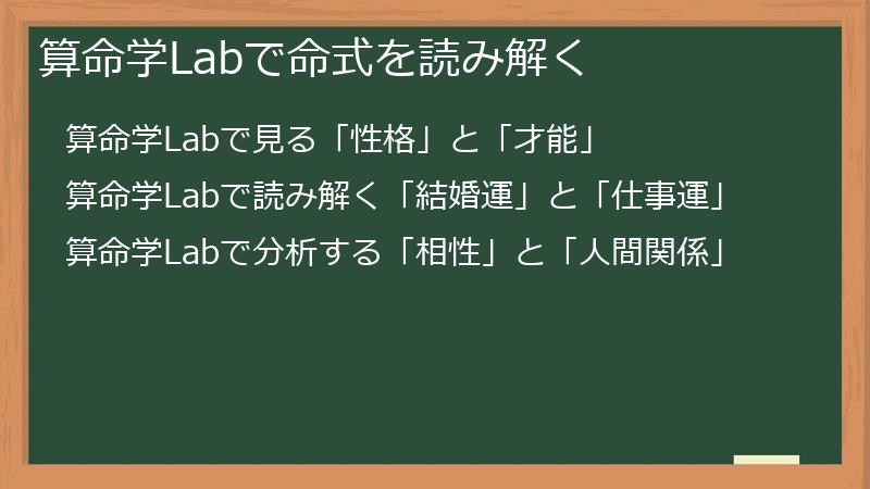 算命学Labで命式を読み解く
